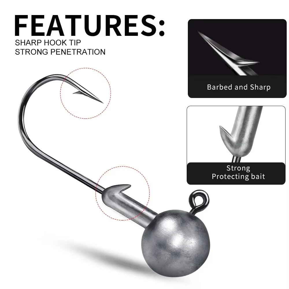 Anzuelos Jig Head 1-20g para señuelo vinilo - imagen 3