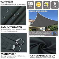 Toldo rectangular impermeable para sombreado con protección UV