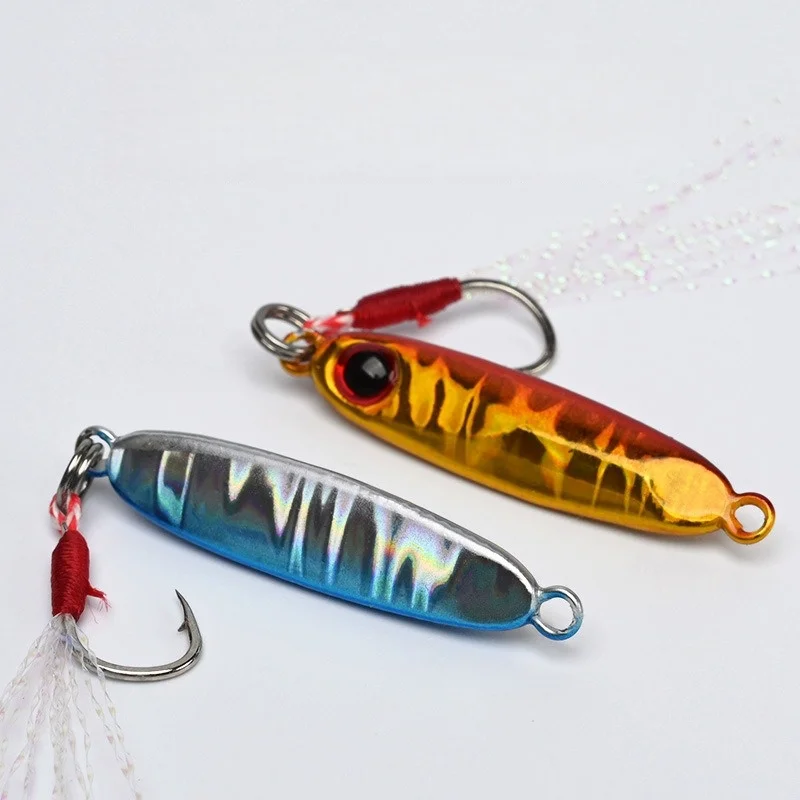 Swolfy Mini Jig de metal con anzuelo de pluma para vinilo - imagen 2