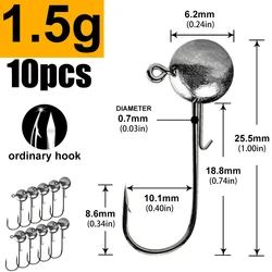 Anzuelo Jig Head grande vástago largo