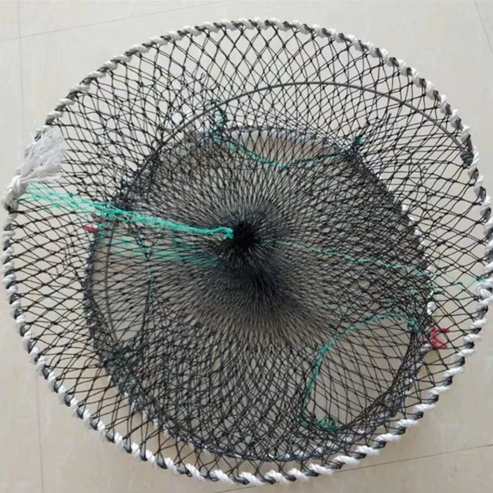 Jaula plegable cangrejos camarones resorte – tres orificios, redonda - imagen 4