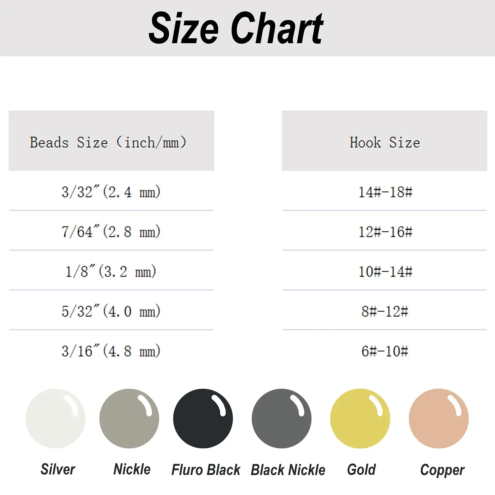 Variedad de colores disponibles