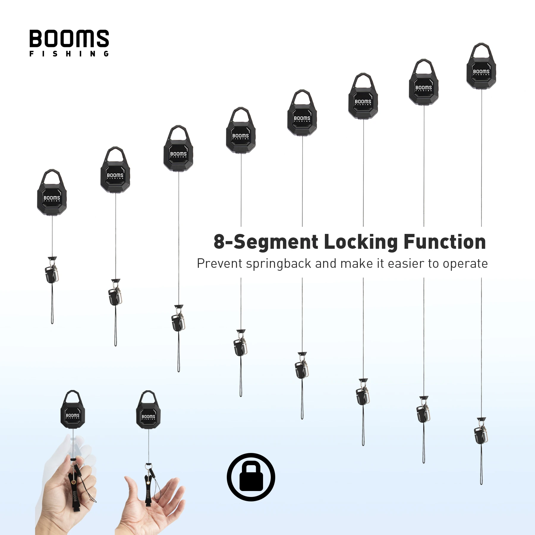 Booms RG4 Retractor de pesca con bloqueo – Accesorio retráctil - imagen 5