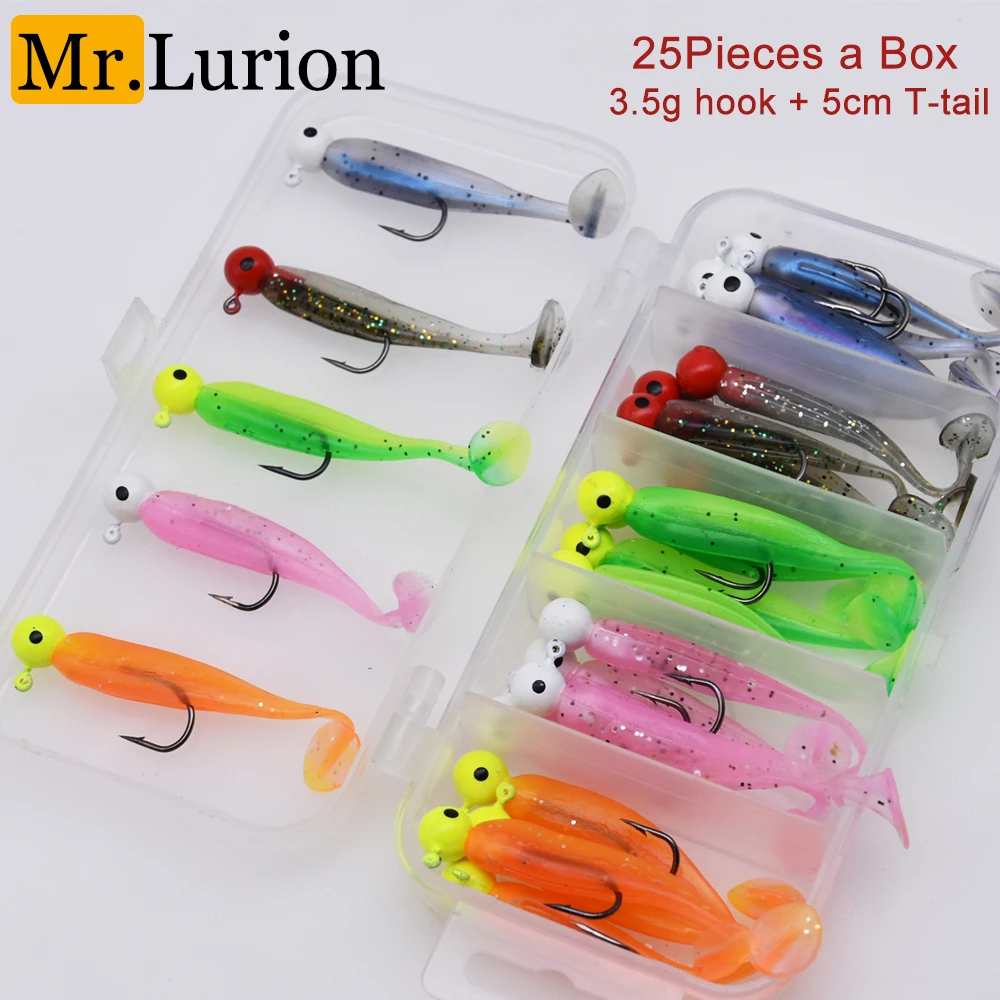 MrLurion Vinilos T-tail con jig head y forma de pez - imagen 5