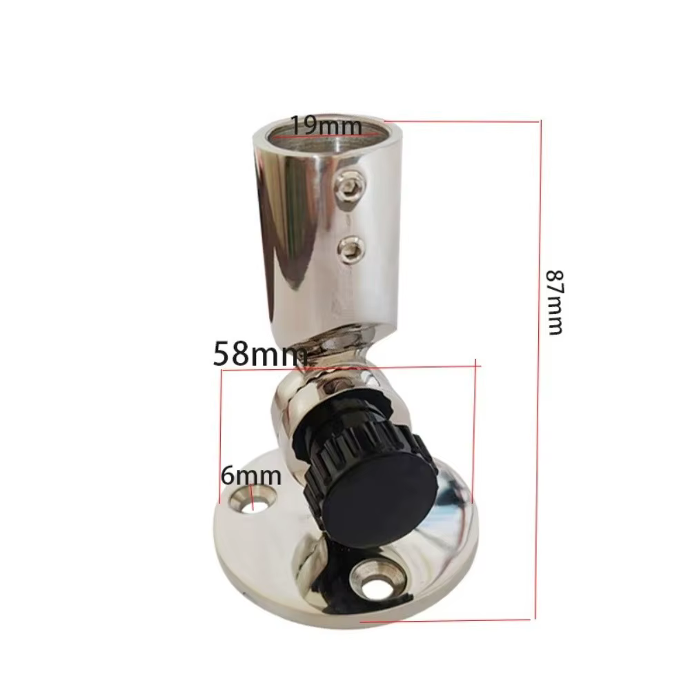 Base Ajustable Varas Antena Marina Acero Inoxidable 316 – Montaje Riel 19mm - imagen 5