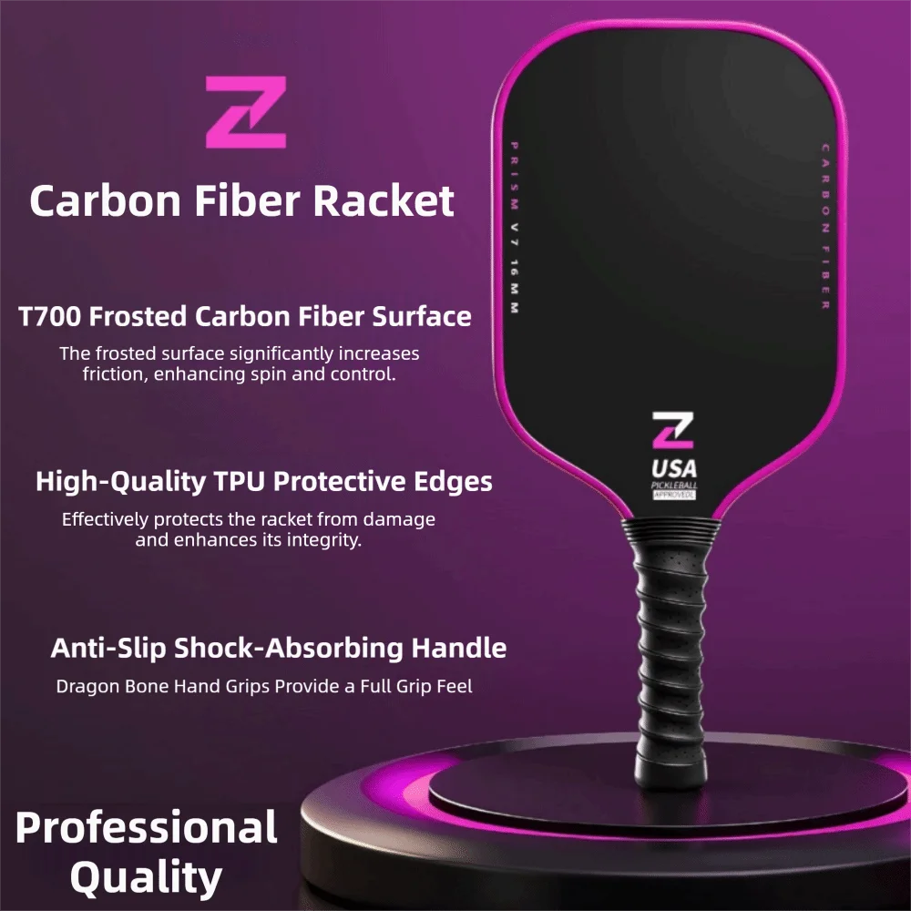 Paleta de pickleball T700 de fibra de carbono USAPA: ligera profesional - imagen 4