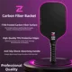 Paleta de pickleball T700 de fibra de carbono USAPA: ligera profesional - imagen 4