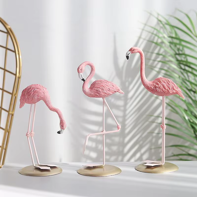 Figuras de pesca en resina para escritorio y hogar – flamenco - imagen 4