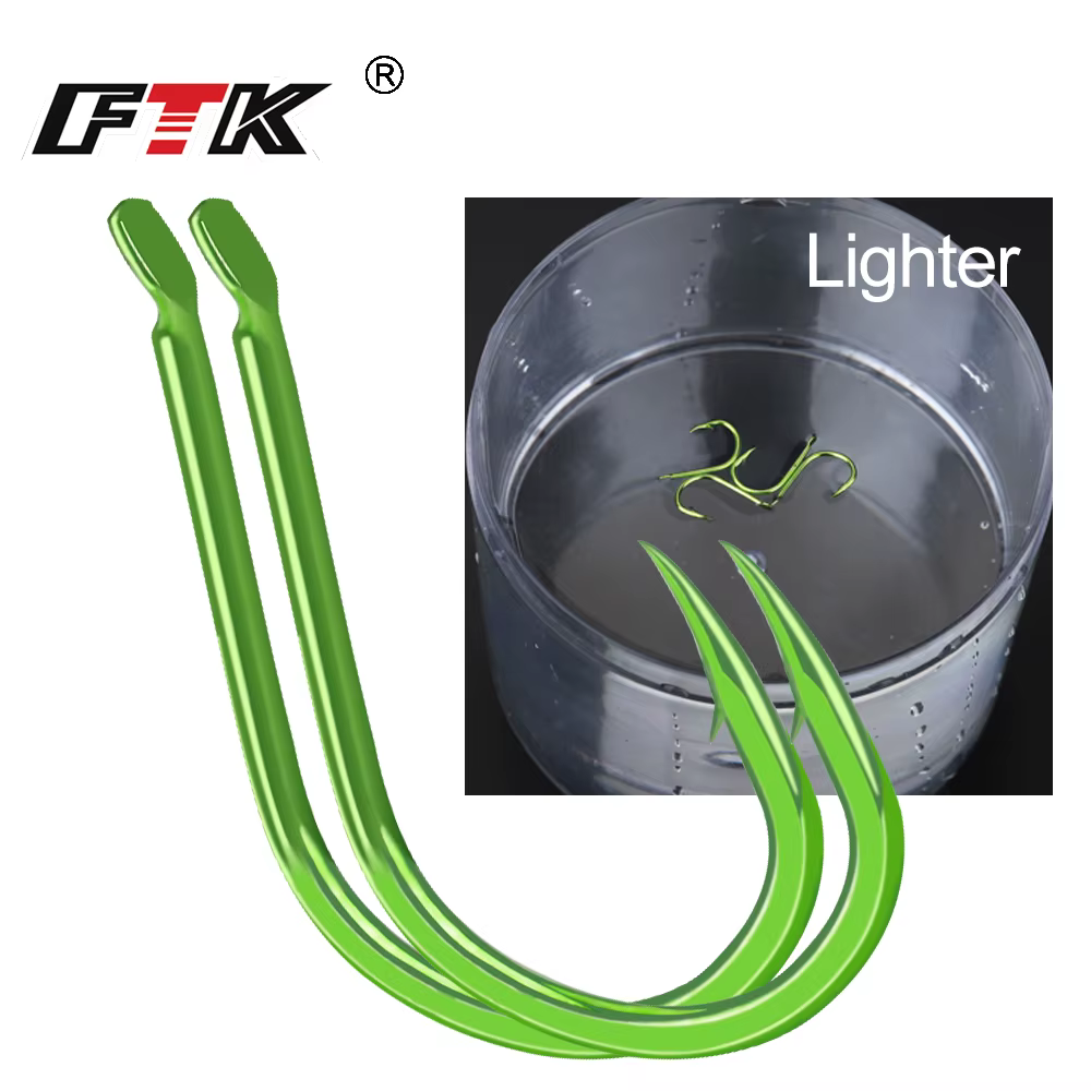FTK Anzuelos japoneses acero alto carbono verde para carpa