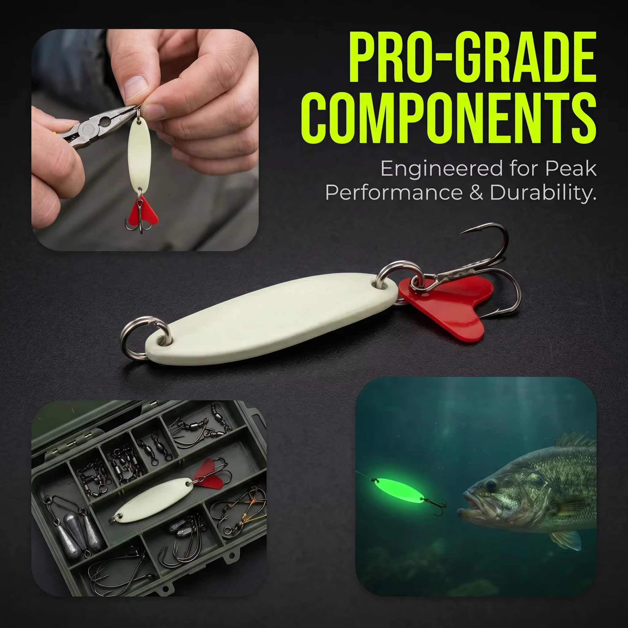 Presentación del cebo con su color rojo característico