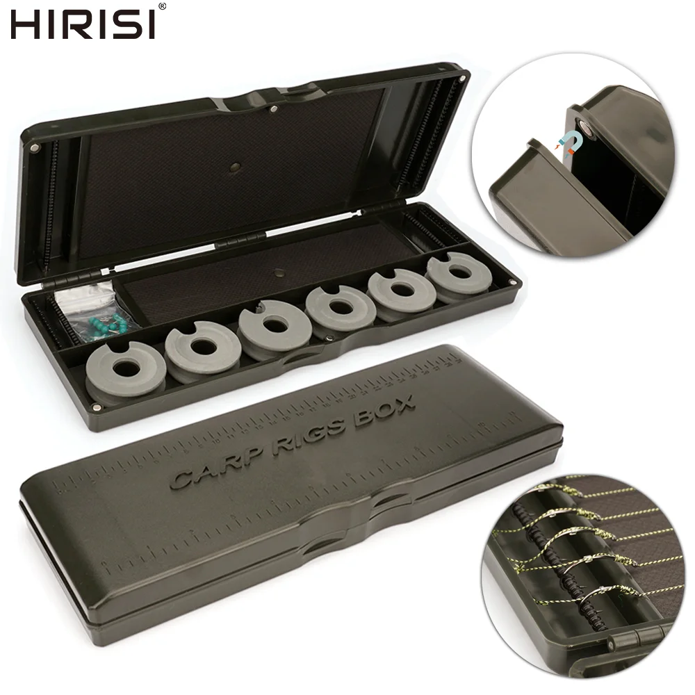 Hirisi Caja de aparejos con espuma EVA y enrollador de línea