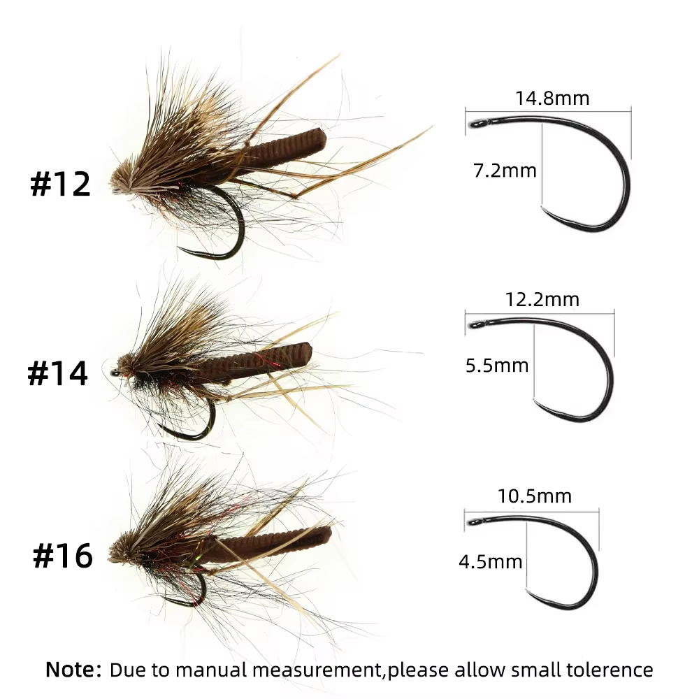 Wifreo Moscas Secas Caddis Sin Púas – Pelo de Alce y Espuma para Trucha - imagen 5