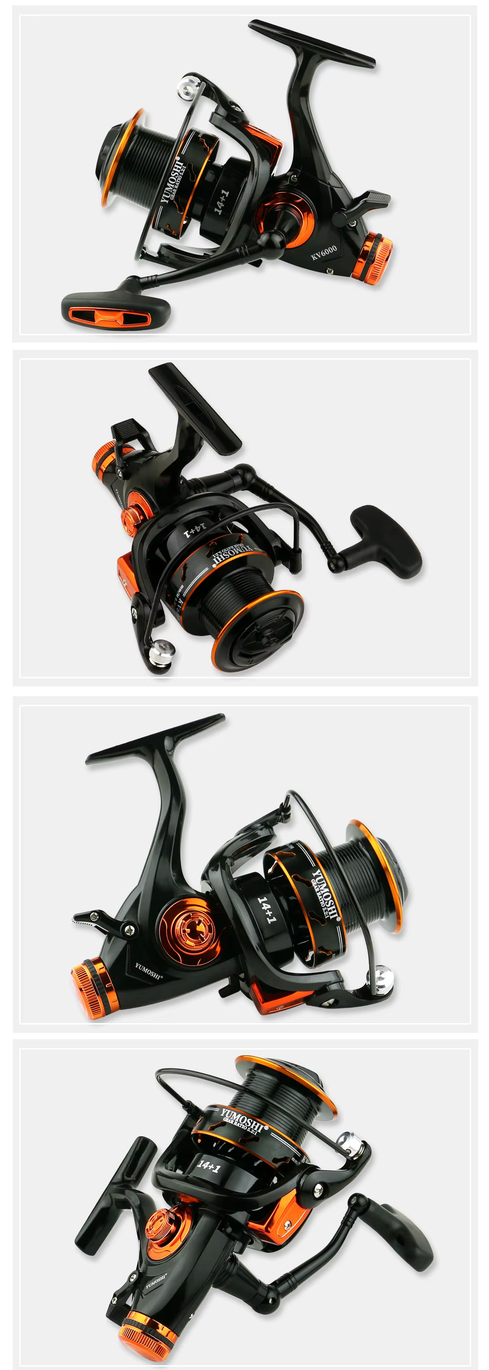 Carrete GLS totalmente metálico para pesca de carpa