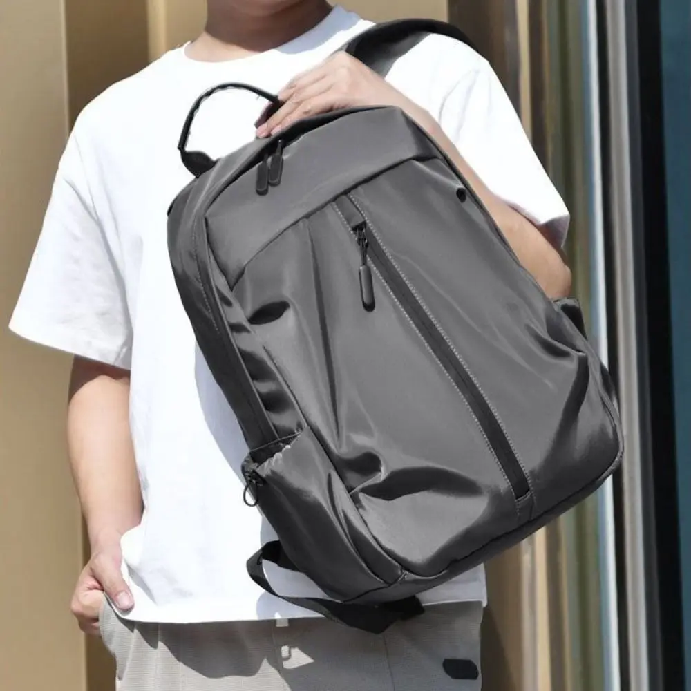 Mochila ordenador lavable de nailon gran capacidad gris negro azul - imagen 2