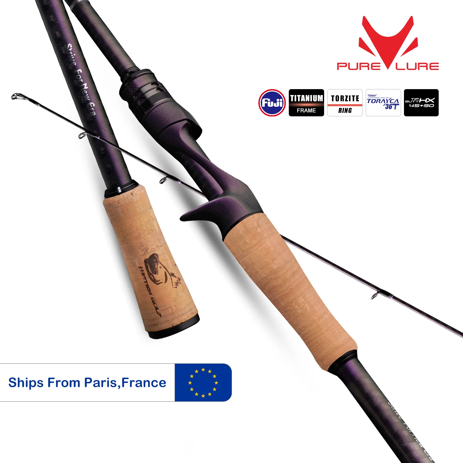 Caña spinning PURELURE AcuteViolet RF – Anillo TZ y estructura titanio