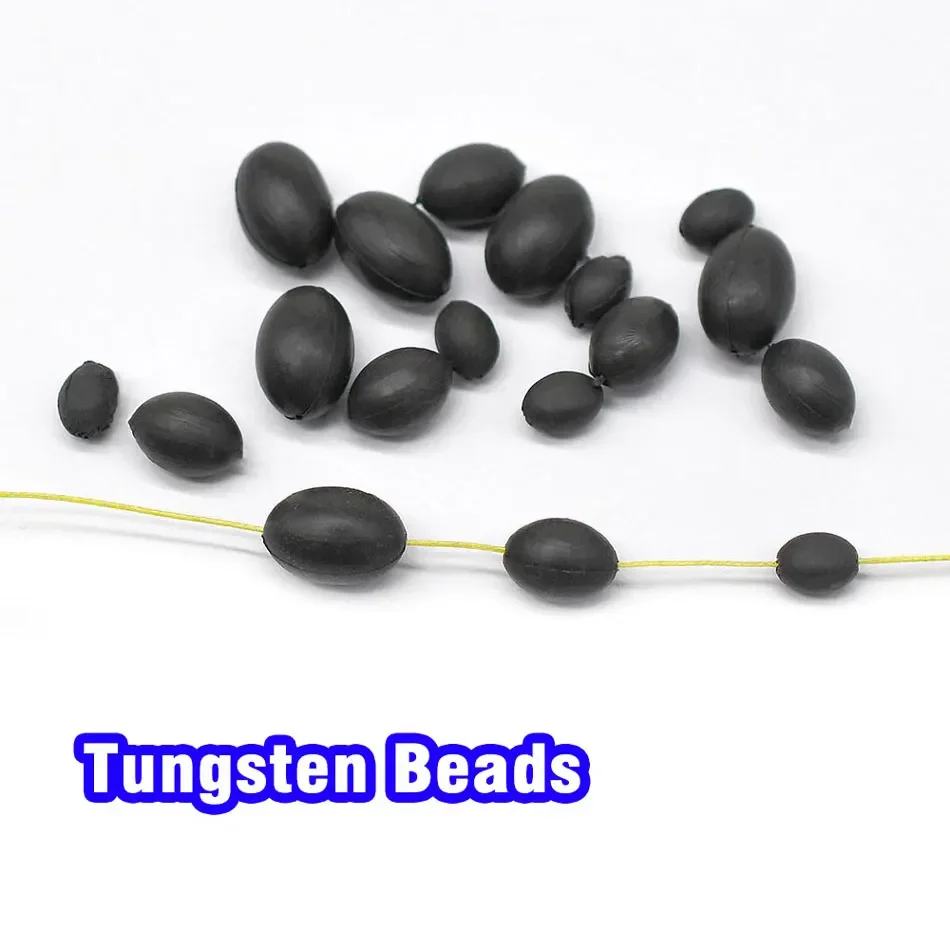 Cuentas de tungsteno ovaladas para pesca de carpa