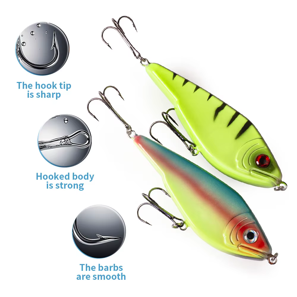 Hanlin Jerkbait Deslizante Duro 5,12in para muskellunge lucio lubina - imagen 5