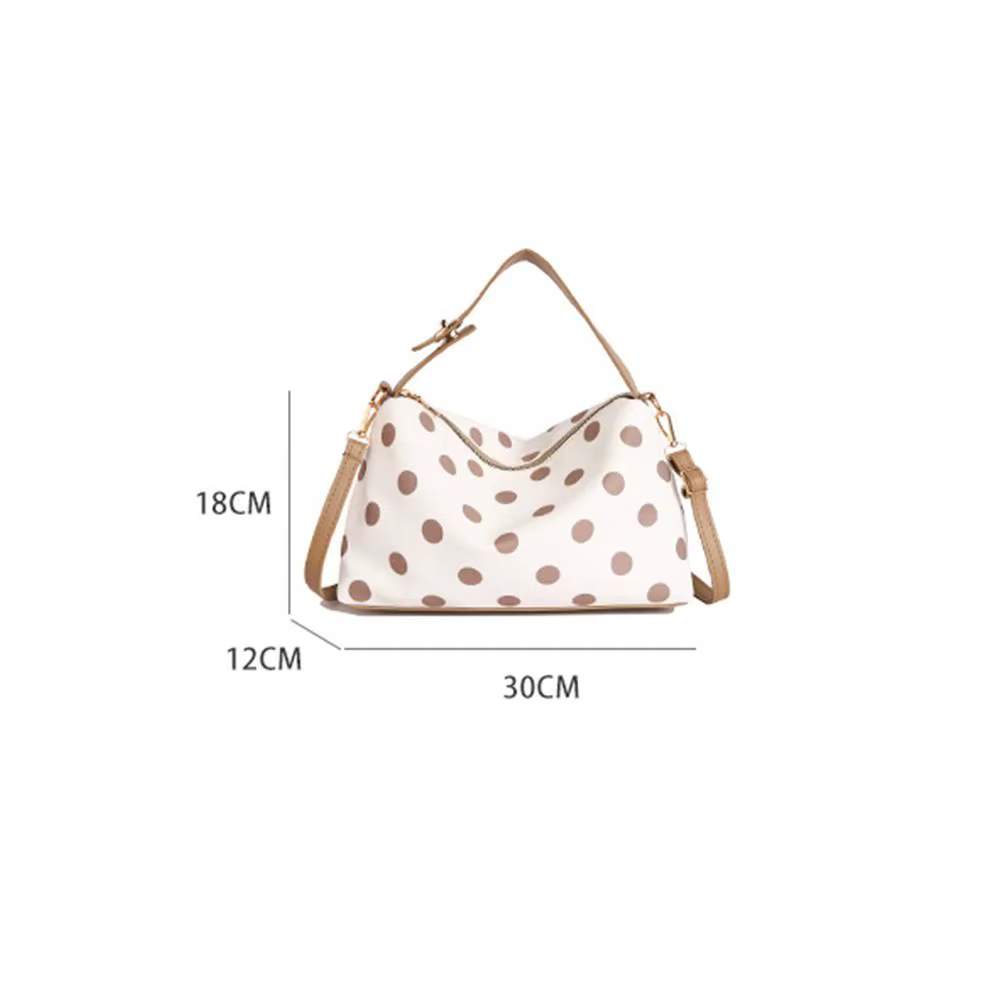 Bolso hobo de lunares con cremallera y correa ajustable - imagen 2