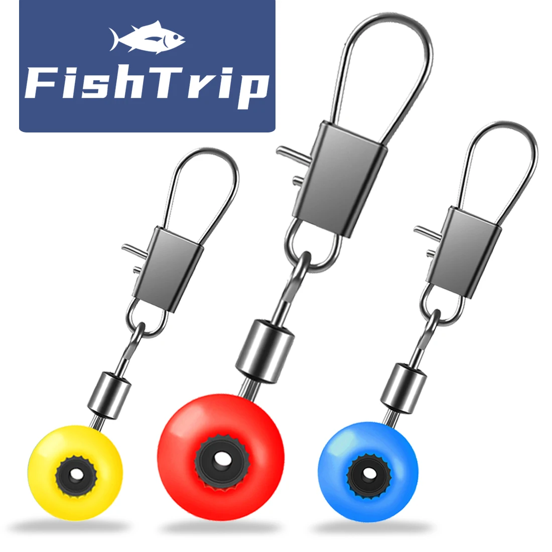 FishTrip Giratorios acero inoxidable con clip rápido para pesca