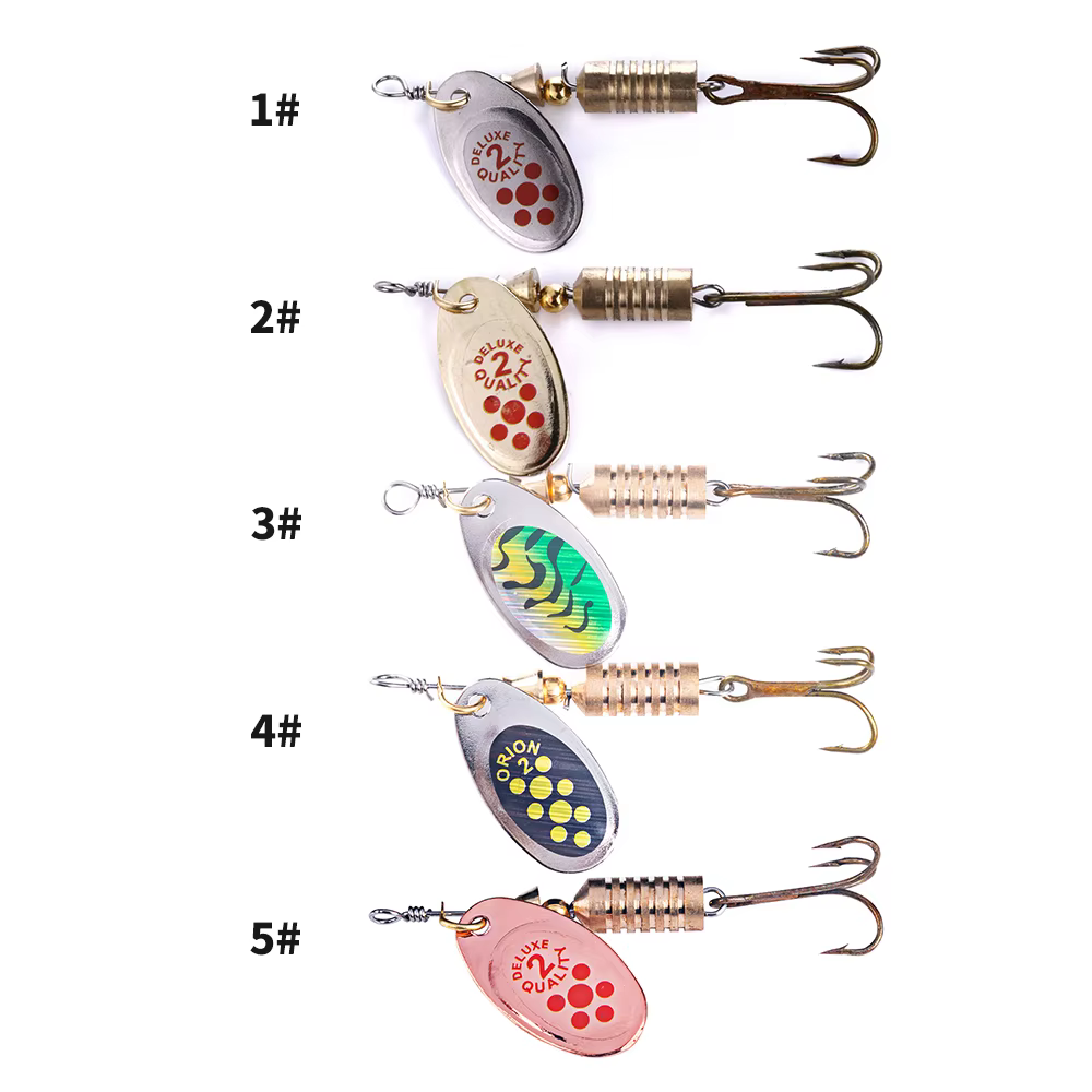 Cuchara de Pesca Metálica Dorada Plateada – Señuelo con Anzuelo - imagen 3