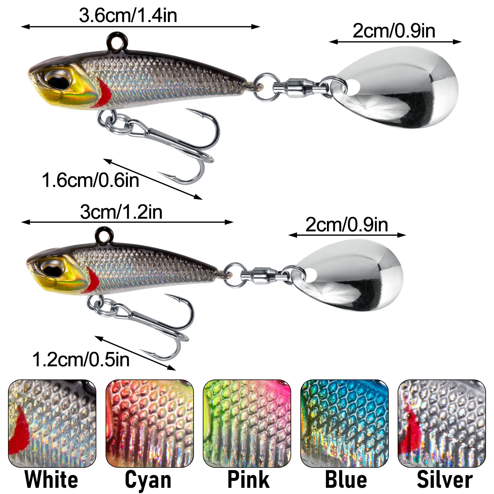 Señuelo Vib Hoja Metal Hundimiento para Lubina Lipless Crankbait - imagen 2