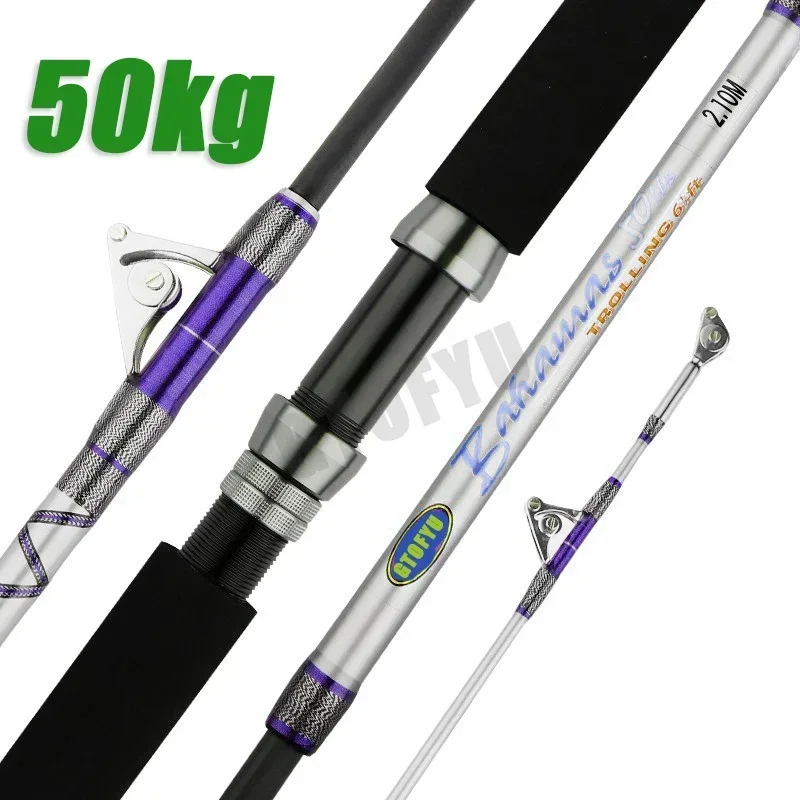 Caña spinning 2 piezas alta mar 50kg – 2m guías rodillos