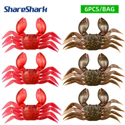 ShareShark Señuelos de cangrejo suave con cuerpo 3D