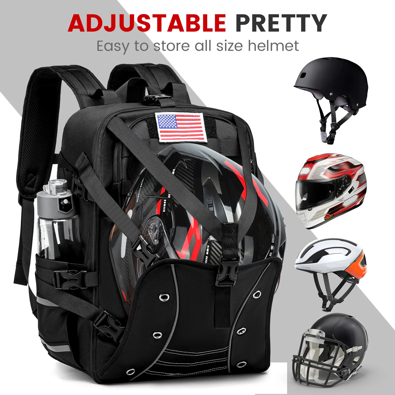 Bolsa impermeable para casco de moto, ligera y de gran capacidad