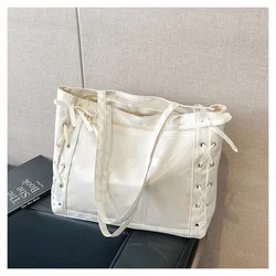 Bolso tote con cordón estilo ballet Y2K – gran capacidad