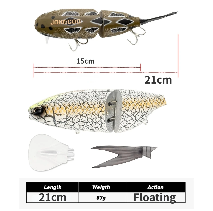 Señuelo Wobbler flotante articulado para lucio y lubina – Swimbait - imagen 2
