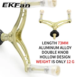Manivela de aluminio EKFan para carrete spinning con doble perilla