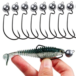 MrLurion Jig Head para vinilo con anzuelo expuesto, lubina