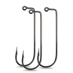 Anzuelos offset de acero alto carbono con púas para vinilo y jigs
