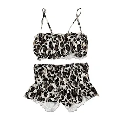 Bikini Leopardo Vintage Mujer Tirantes Cuello – Playa Verano