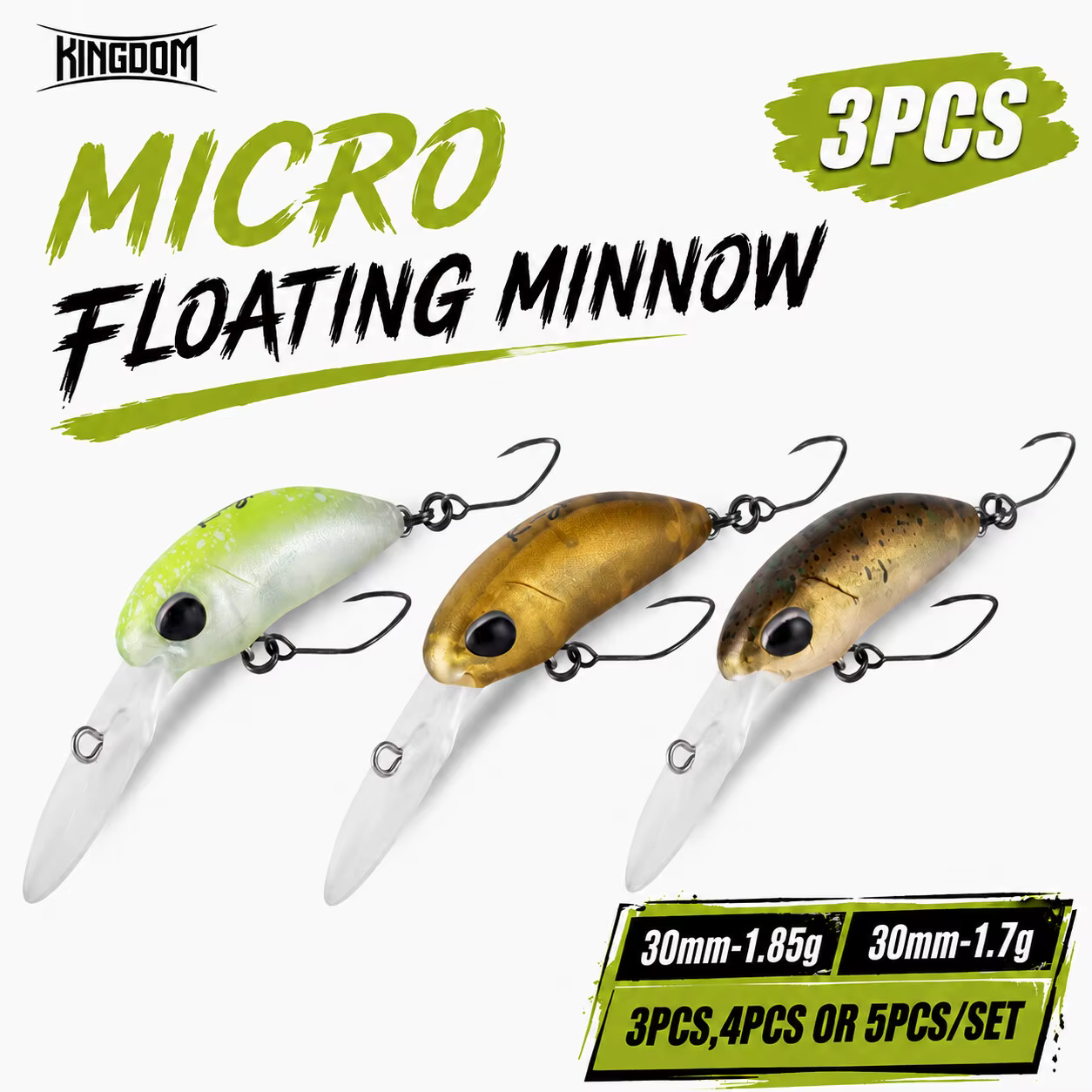 Kingdom Micro Minnow - Señuelo para lubina flotante con labio único