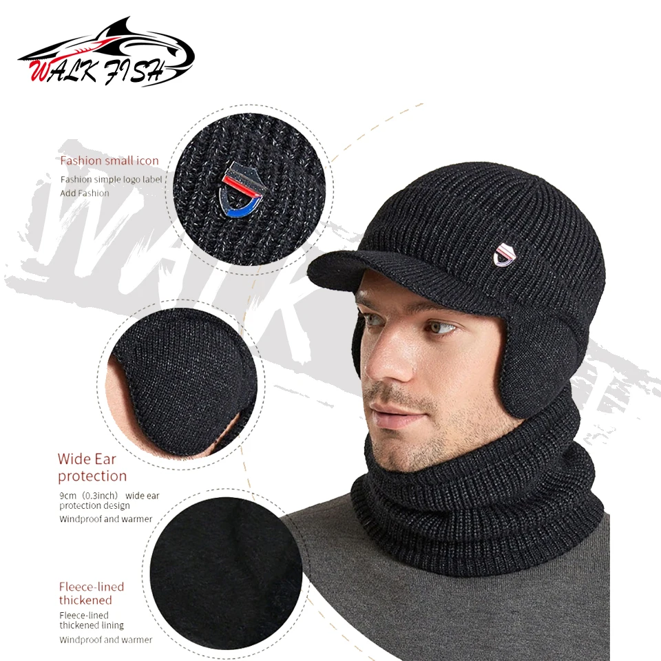 Gorra con orejas Walk Fish – Terciopelo a prueba de viento