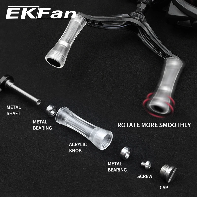 Manivela de aluminio EKFan para carrete spinning con doble perilla - imagen 5
