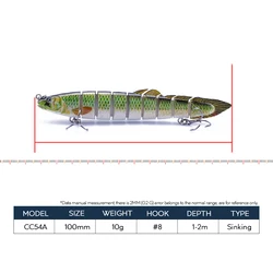 Hanlin-Mini señuelo swimbait anguila articulado - duro