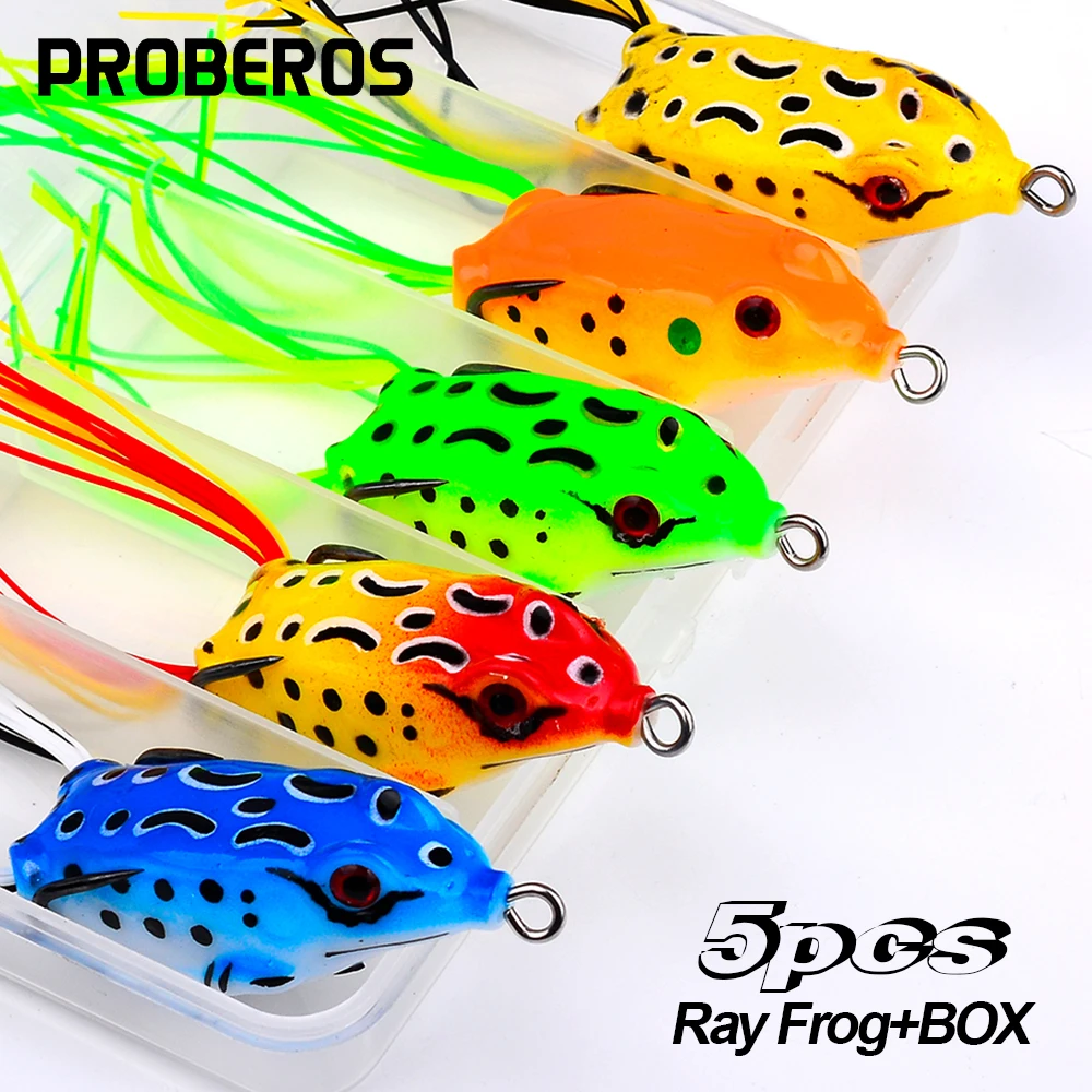 Señuelo rana topwater de vinilo con ojos 3D y anzuelos - imagen 4