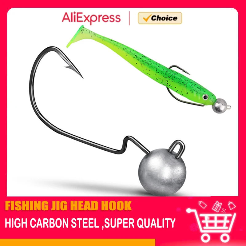 Jig head offset vientre estrecho de acero carbono rico para vinilo - imagen 5