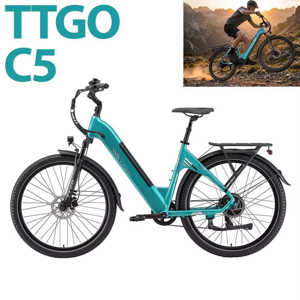 Bicicleta eléctrica TTGO C5 48V con motor 250W y frenos hidráulicos