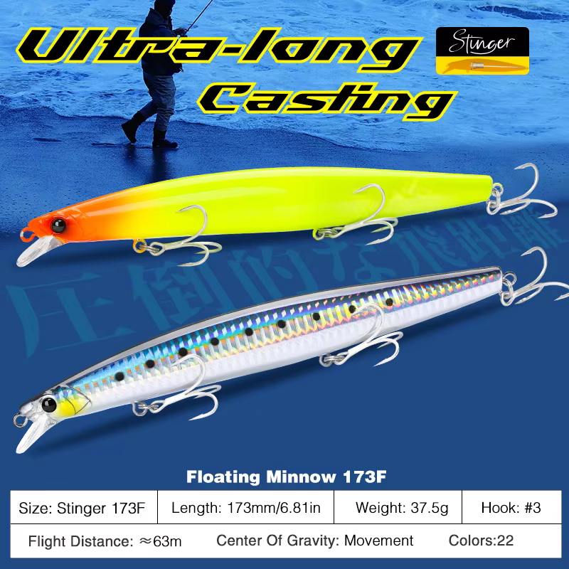 Tsurinoya 173F Minnow 173mm 37,5g – Señuelo duro agua salada - imagen 5