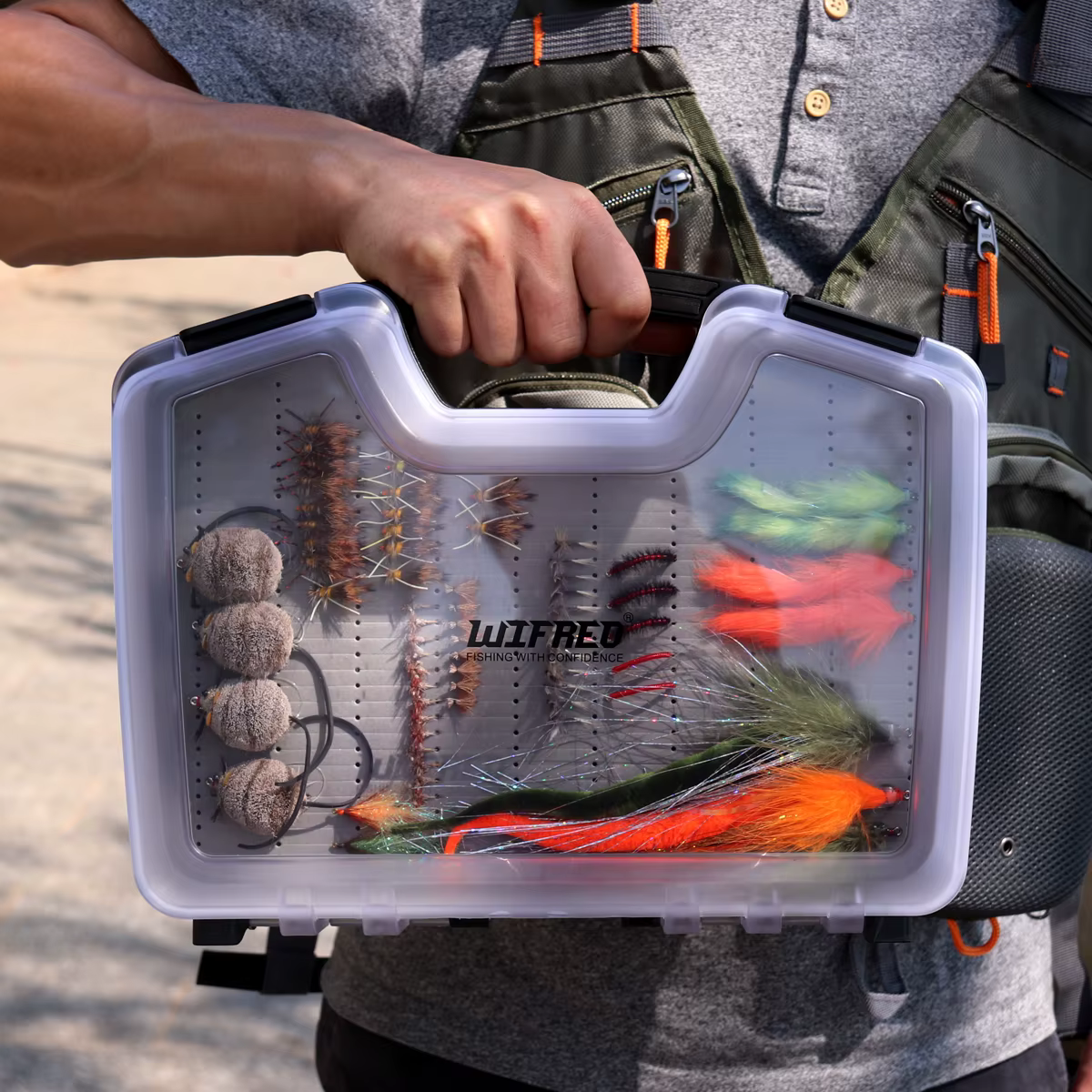 Caja impermeable cerrada lista para transporte