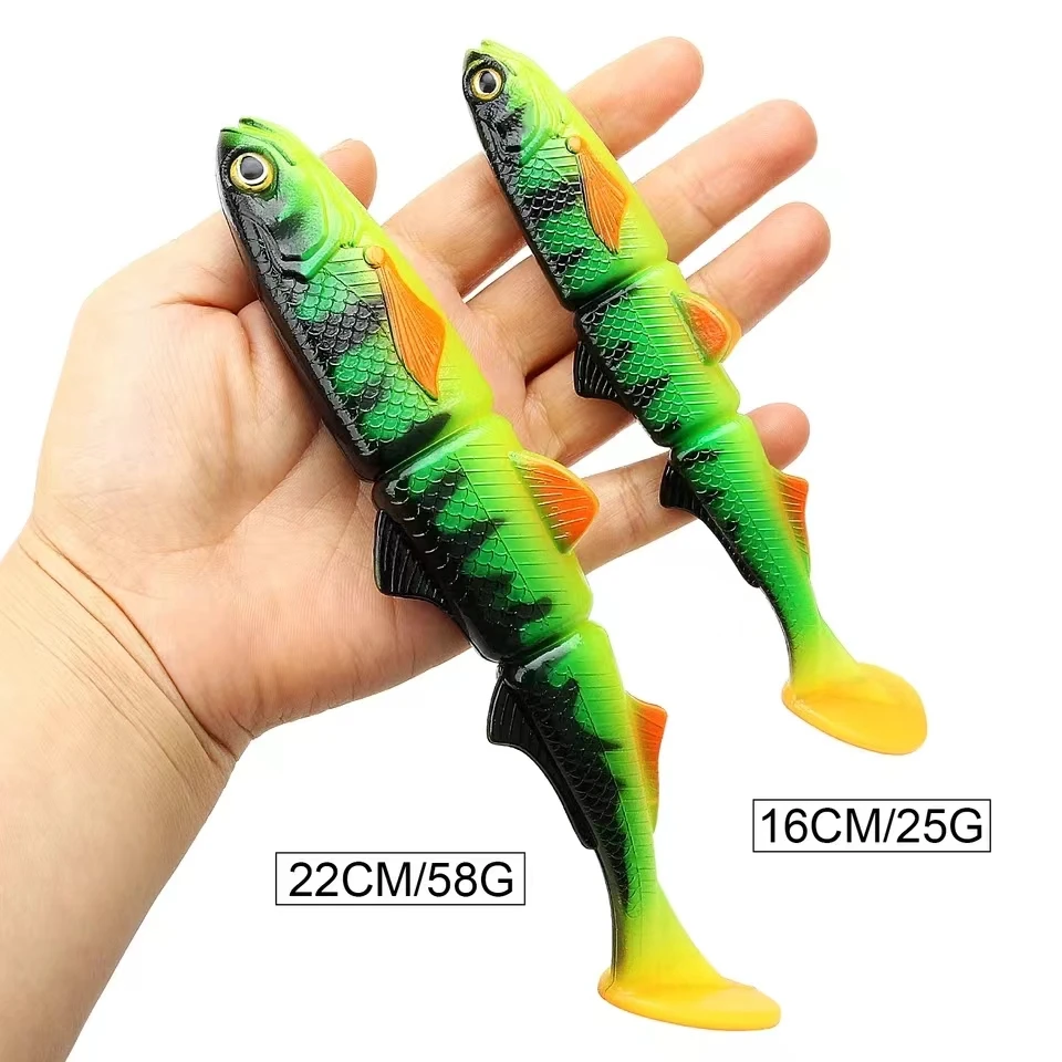 Detalle del Swimbait 3D y colas en T
