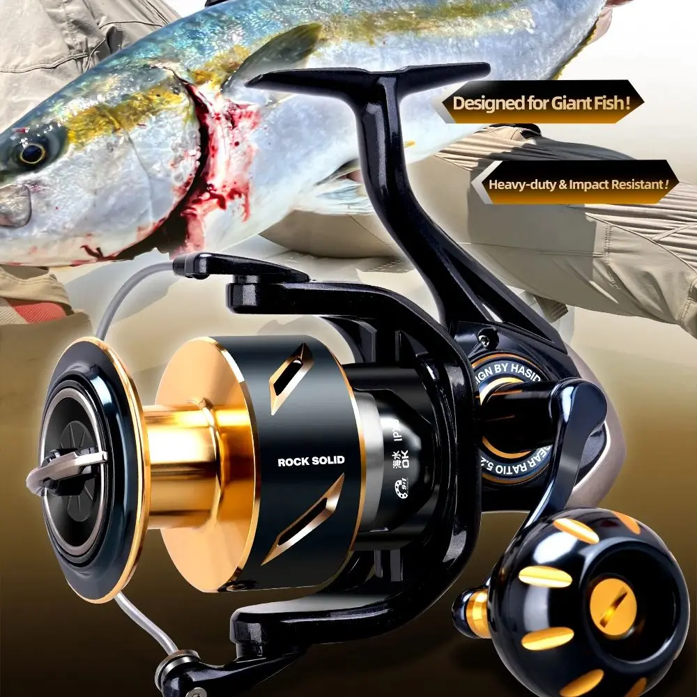 Carrete spinning HASIDA Rock Solid 8000 metálico para agua salada y grandes capturas - imagen 3