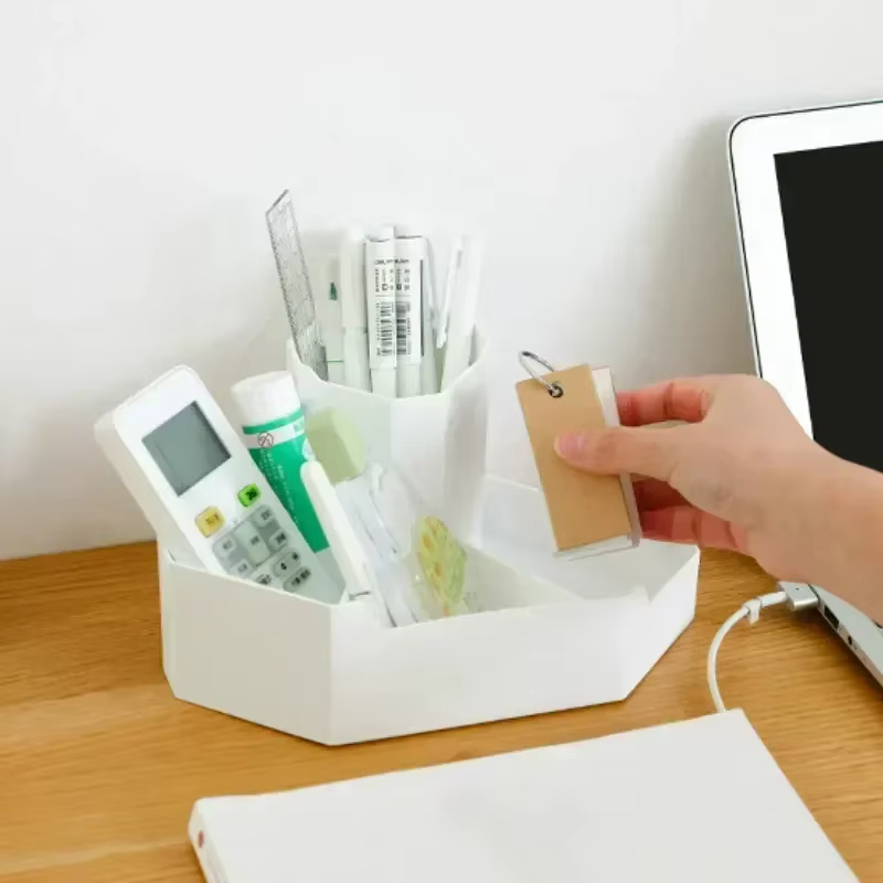 Organizador escritorio 4 compartimentos bolígrafos pintalabios cosméticos papelería - imagen 3