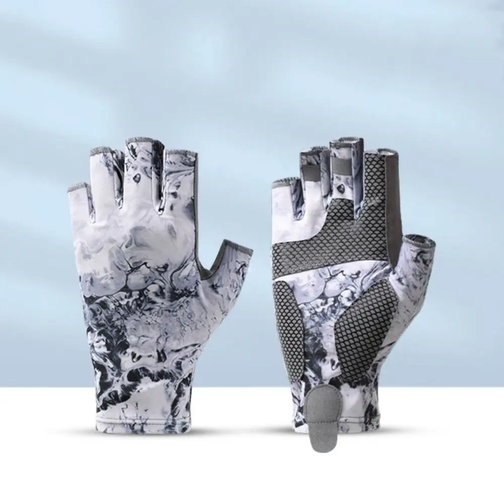 Guantes de pesca sin dedos antideslizantes elásticos transpirables - imagen 2