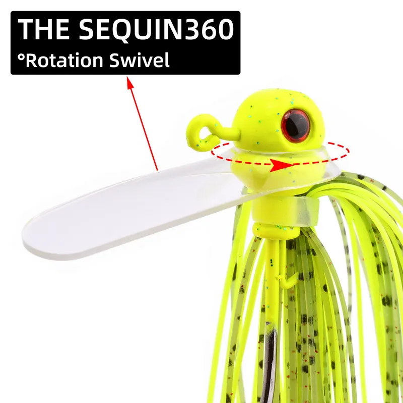 Spinner con cabeza jig y ojo 3D anti-ensartamiento para lubina - imagen 3