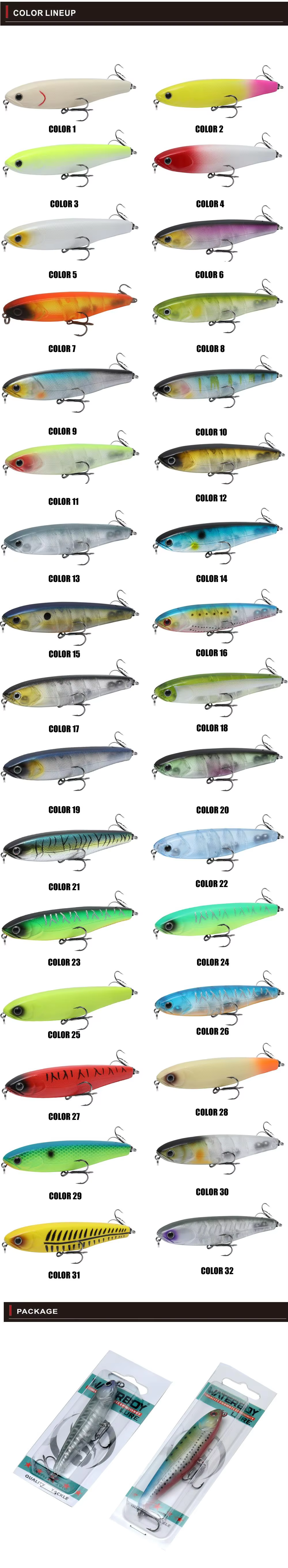 Detalle del señuelo artificial WATERBOY para pesca en superficie