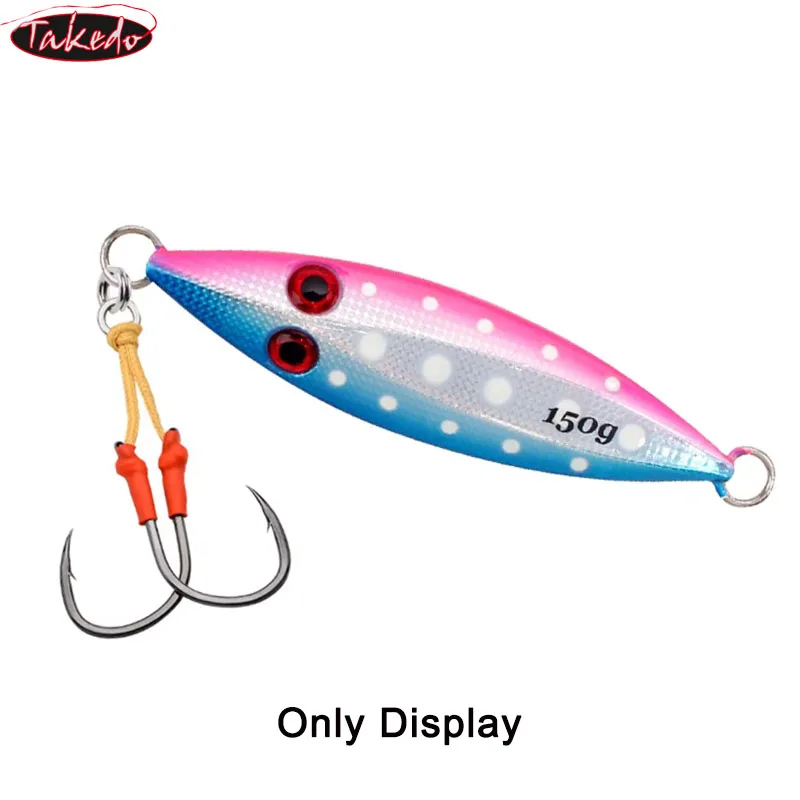TAKEDO Anzuelos dobles jigging acero alto carbono con anilla sólida